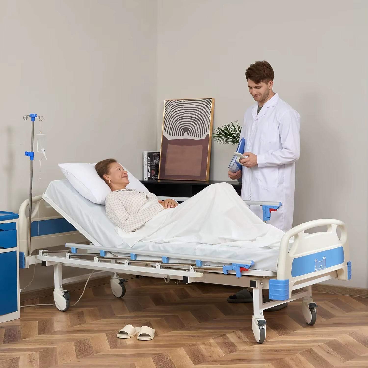 Factory Price Customized Medical Bed 1 Multifunctional Manual 3-Crank Home Care Bed