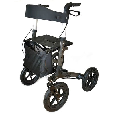 Comapct Rollator with 12 Inch Pneumatic Tire for Elderly