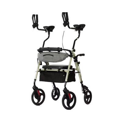 Adjustable Frame Champagne Upright Walker Rollator 