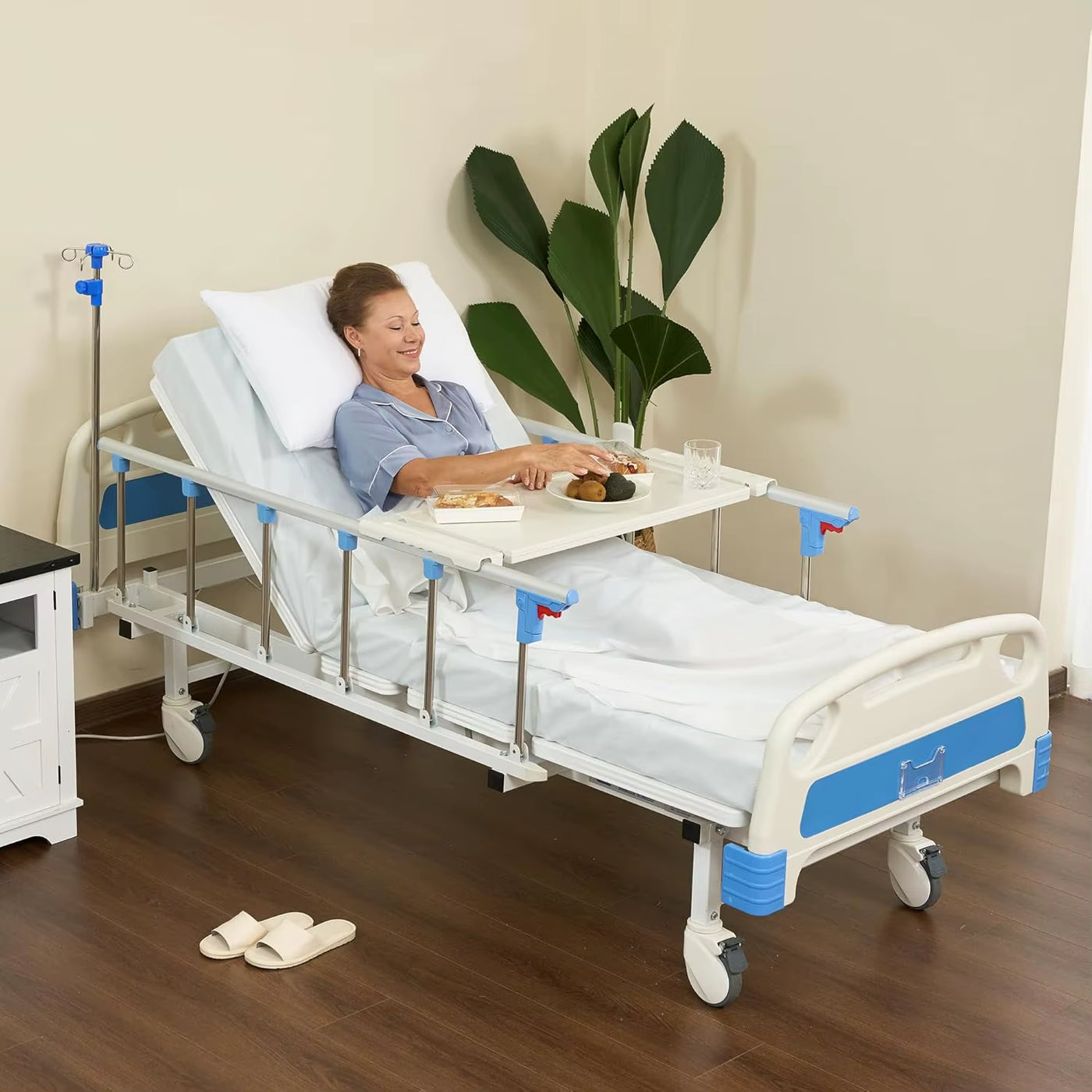 Factory Price Customized Medical Bed 1 Multifunctional Manual 3-Crank Home Care Bed