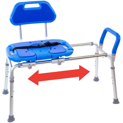 Customized Flip up Armrest Bath Chair Sliding Transfer Bench
