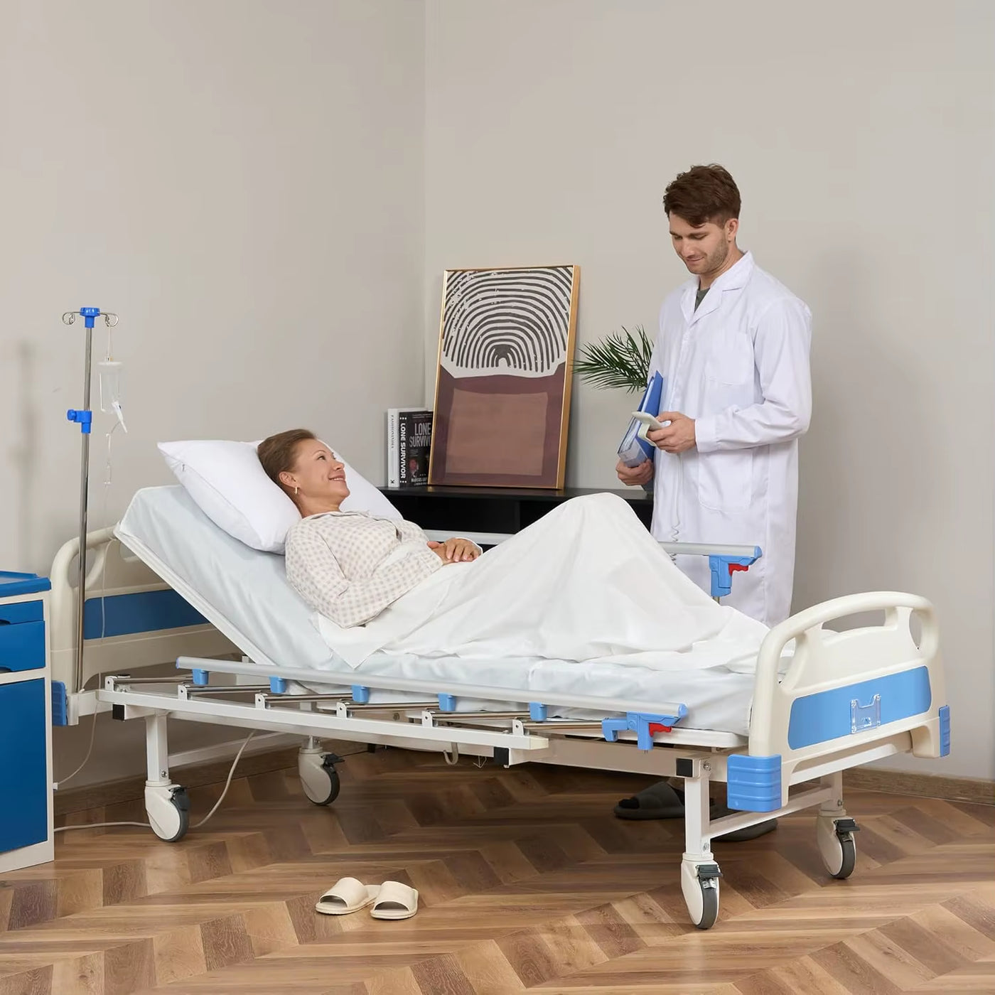 Factory Price Customized Medical Bed 1 Multifunctional Manual 3-Crank Home Care Bed