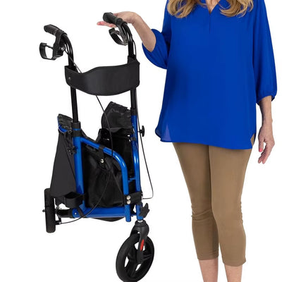 OEM Factory 3 Wheel Walker with Seat Tri Rollator Foldable Walker with Chairs for the Disabled