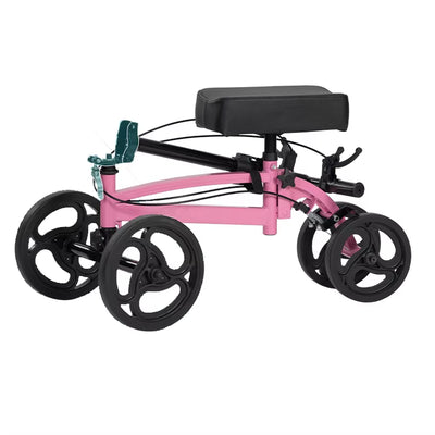 Steerable Folding Knee Scooter for Adults Dual Braking System Steel Knee Walker with Basket Handicapped Scooters