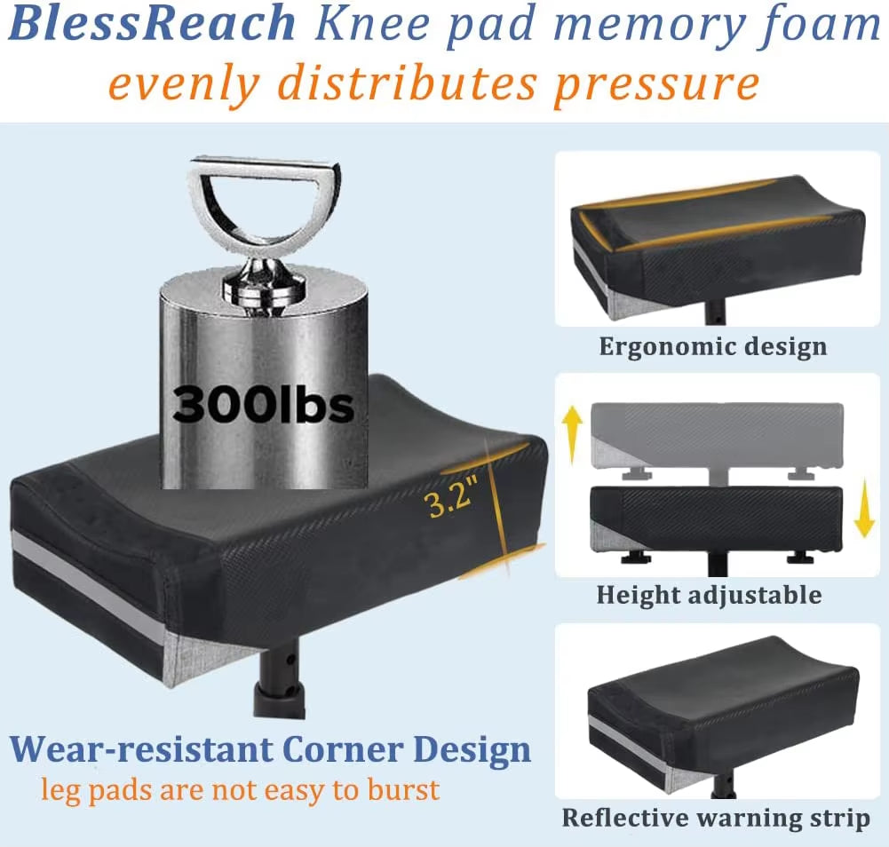 Ousite One Leg Car Knee Scooter for Disabled Walking Walker Crutches