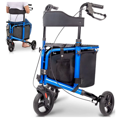 OEM Factory 3 Wheel Walker with Seat Tri Rollator Foldable Walker with Chairs for the Disabled